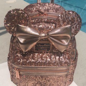 rose gold disney loungefly mini backpack
